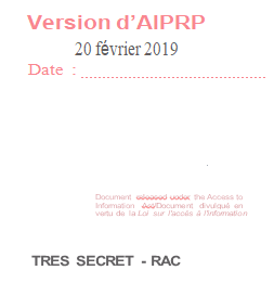 20 février 2019 Document released under the Access to Information Act / Document divulgué en vertu de la Loi sur l'accès à l'information